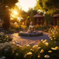 Golden Buddha Meditation Garden, AI