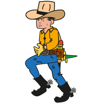 vaquero ilustraci&oacute;n, vaquero occidental, vaquero, diverso, sombrero, sombrero de vaquero, pincel, botas, guantes, ilustraci&oacute;n, vaquerito