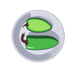 illustration of a peppers with a spoon