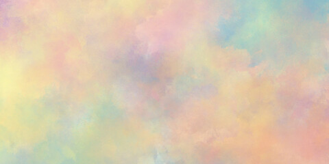 Beautiful and colorful acrylic hand-painted empty smooth multicolor abstract watercolor background with cloudy stains used as wallpaper, cover, presentation and design.