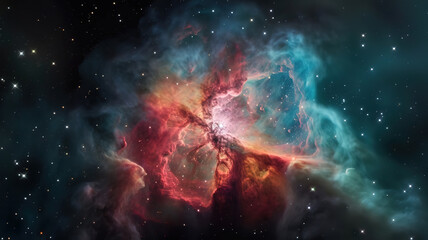 Discover the breathtaking beauty of the Orion Nebula. Generative Ai
