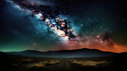 Fototapeta na wymiar Explore the expansive beauty of the Milky Way Galaxy. Generative Ai