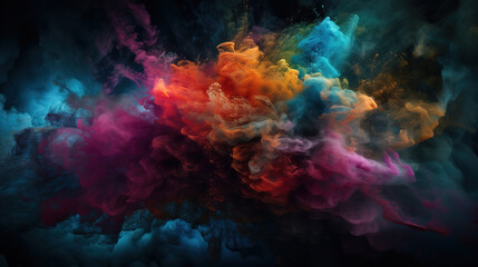 Obraz na płótnie Canvas Beautiful abstract, surrealist Large Magellanic Cloud background. Generative Ai