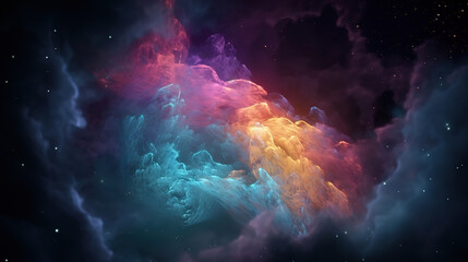 Fototapeta na wymiar The Small Magellanic Cloud Galaxy exploration on deep space. Generative Ai