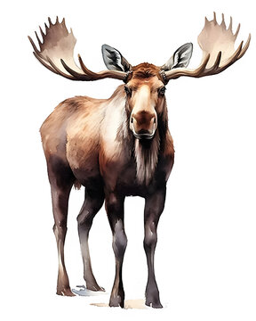 recommend clip art: Realistic cute wild animal clipart art - moose With Generative AI.