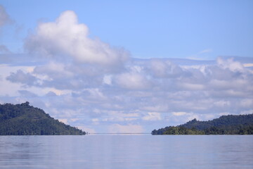 cloudy sky on the river, malaysia