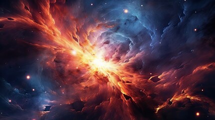 Fototapeta space galaxy cloud nebula. Stary night cosmos. Universe science astronomy. Supernova background generative AI obraz