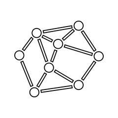 Distributed Network Line Icon. Line, outline design.