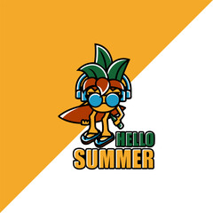 Illustration Hello summer pineapple