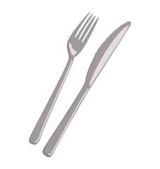 Fork and knife. Vector isolated illustration.