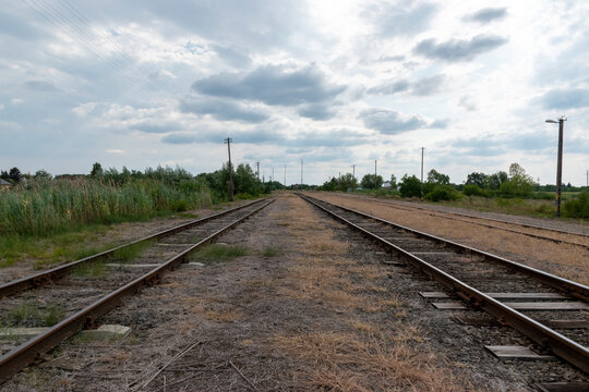 railroad tracks in the countryside