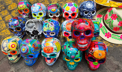 Fototapeta premium dia de muertos mexican skulls, mexico