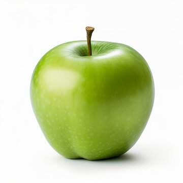Perfect green apple on white , generative AI