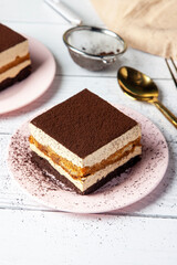 Tiramisu perfectly cut 