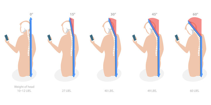 3D Isometric Flat  Conceptual Illustration of Phone Posture