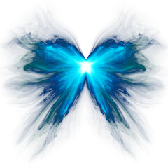 Blue energy fairy wings. Water magic. Winx fate style. Translucent glowing power wings.