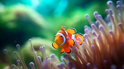 Clown fish with anemone
