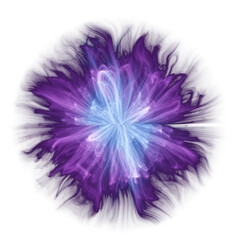 VFX Blue glowing plasma ball lightning. magic light trails with colorful haze, realistic witch spell blast in motion. Fantasy game weapon effect isolated.