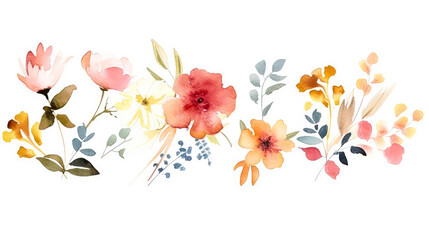 Elegant Vintage Floral Watercolor Art: Captivating Designs with Timeless Charm beutyful flower on white background