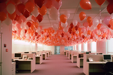 Generative ai. Christmas decorated office