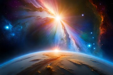 Obraz premium Star night cosmos. Universe science astronomy. Supernova background wallpaper 06. Generative AI