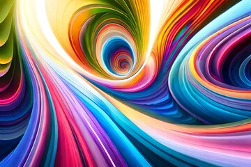Fototapeta premium Iridescent sparkle rainbow fairy dust spiral swirl. Magical fantasy background wallpaper 02. Generative AI