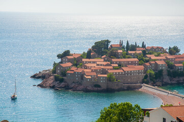 Formerly an Island Svet Stefan a few kilometers from Budva.