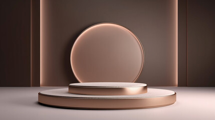 Golden podium for product exhibition