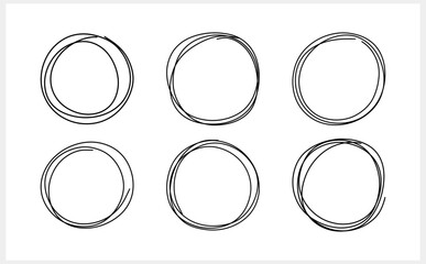 Doodle circle frame isolated Hand drawn border clipart Sketch vector stock illustration EPS 10