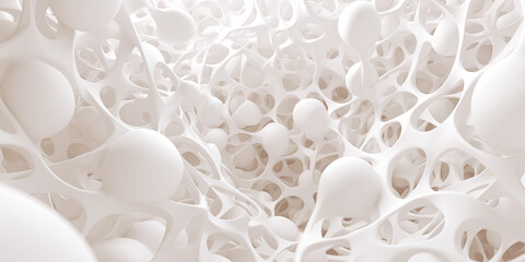 Abstract 3d white background, bio shapes pattern texture.
