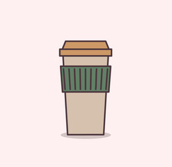 Coffee cup, coffee mug, coffee logo vector illustration.