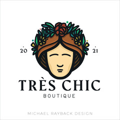 Hand drawn floral logo, hand drawn logo, woman logo, floral woman, hand drawn woman, girl logo, bouquet logo design, woman illustration