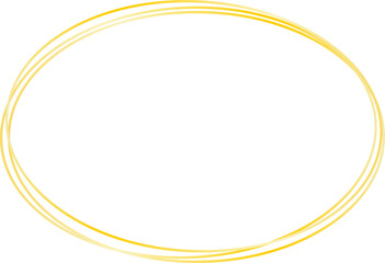 Oval frame, golden lines, vector. Frame of golden ovals.