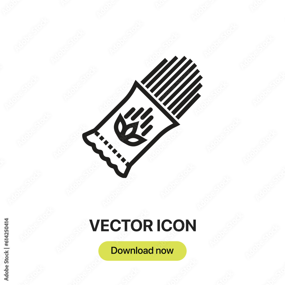 Poster pasta icon vector. linear style sign for mobile concept and web design. pasta symbol illustration. p