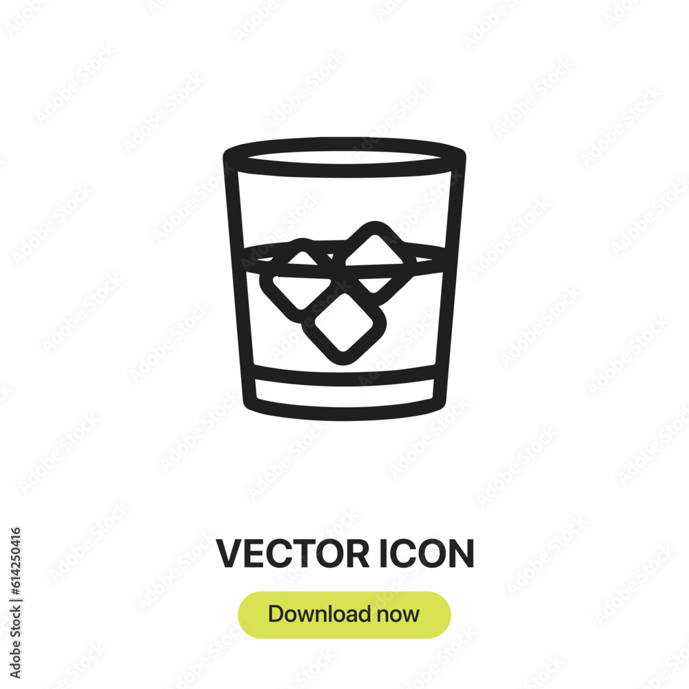 Poster glass icon vector. linear style sign for mobile concept and web design. glass symbol illustration. p