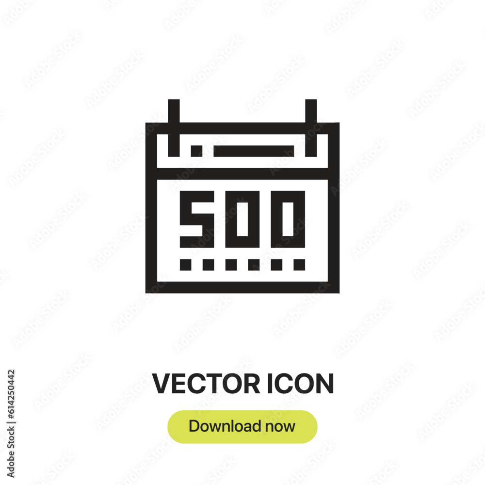 Poster calendar icon vector. linear style sign for mobile concept and web design. calendar symbol illustrat