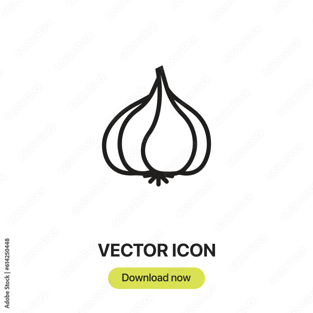 Poster garlic icon vector. linear style sign for mobile concept and web design. garlic symbol illustration.