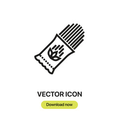 pasta icon vector. Linear style sign for mobile concept and web design. pasta symbol illustration. Pixel vector graphics - V