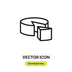 Cheese icon vector. Linear style sign for mobile concept and web design. Cheese symbol illustration. Pixel vector graphics - V