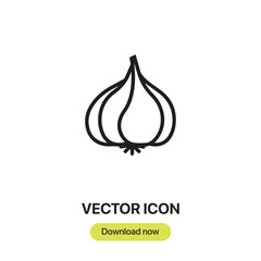 Garlic icon vector. Linear style sign for mobile concept and web design. Garlic symbol illustration. Pixel vector graphics - V