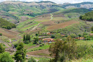 Fototapeta na wymiar View of a small village in the countryside in Setif. Algeria.