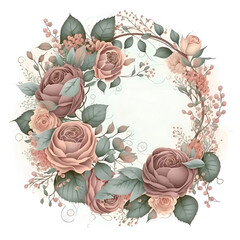 Vintage rose flower - Generative Ai,