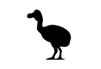 silhouette of a dodo bird on a white background
