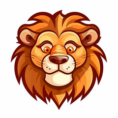 Lion Head Cartoon Illustration