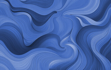 Abstract blue colorful wavy background in cartoon style. Generative AI