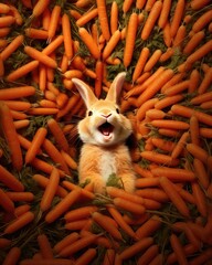 Bunny, the king of carrots - generative AI