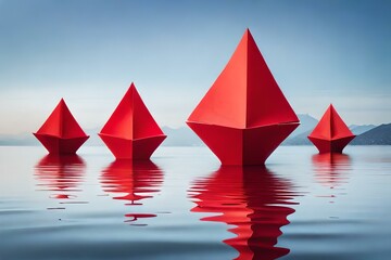 red paper boat