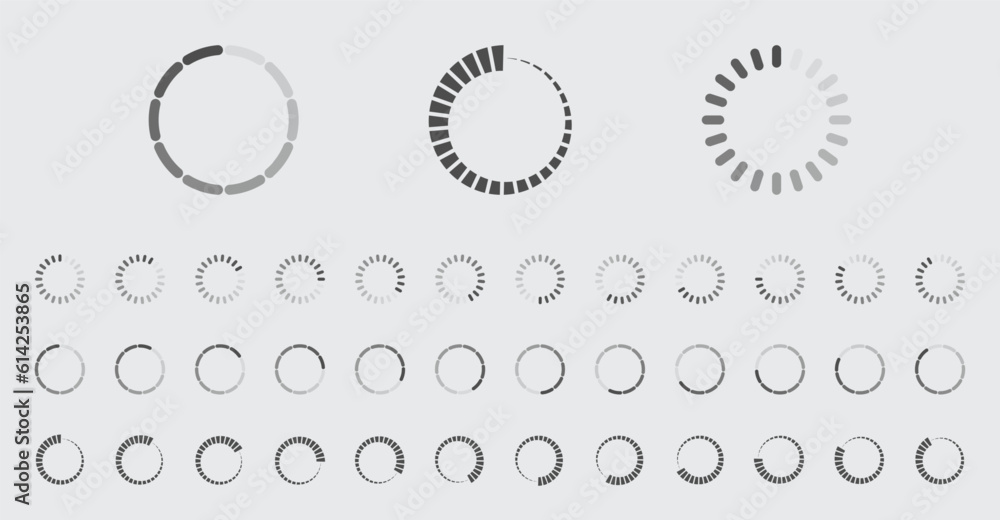 Fototapete circular loading buffering icons vector set video ready for animation gif all keyframes frames bufri