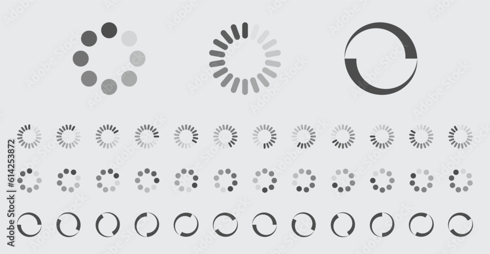 Fototapete circular loading buffering icons vector set video ready for animation gif all keyframes frames bufri