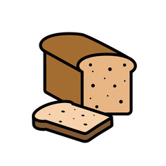 Icon of a slice of bread for a sandwich. Sliced piece of bread. Bread for toaster.